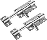 🔒 jqk barrel bolt door latch: premium 304 stainless steel, 1.4mm thick, 3 inch silver, pack of 2 hbb100-p2 logo