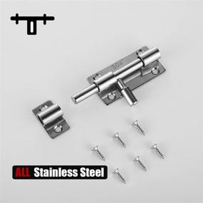img 1 attached to 🔒 JQK Barrel Bolt Door Latch: Premium 304 Stainless Steel, 1.4mm Thick, 3 Inch Silver, Pack of 2 HBB100-P2