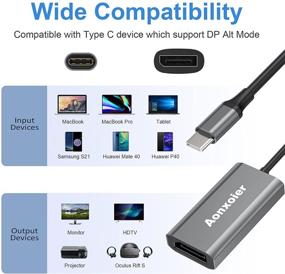 img 3 attached to 🔌 Адаптер USB C к DisplayPort - 4K@60Гц, 2K@144Гц - Идеально подходит для домашнего офиса. Совместим с MacBook Pro, MacBook Air, iPad Pro, XPS 15/13, Spectre, Surface и другими.