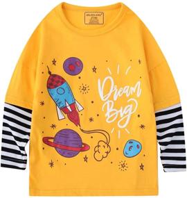 img 1 attached to HILEELANG Toddler T Shirts Crewneck Pullover for Boys' Clothing in Tops, Tees & Shirts with Improved SEO