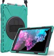 📱 procase surface pro 7 / pro 6 / surface pro 5 / pro 4 / pro lte case – teal: full body hybrid protective case with 360 degree rotatable design, hand strap, shoulder belt, kickstand logo