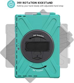 img 2 attached to 📱 ProCase Surface Pro 7 / Pro 6 / Surface Pro 5 / Pro 4 / Pro LTE Case – Teal: Full Body Hybrid Protective Case with 360 Degree Rotatable Design, Hand Strap, Shoulder Belt, Kickstand