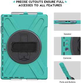 img 1 attached to 📱 ProCase Surface Pro 7 / Pro 6 / Surface Pro 5 / Pro 4 / Pro LTE Case – Teal: Full Body Hybrid Protective Case with 360 Degree Rotatable Design, Hand Strap, Shoulder Belt, Kickstand