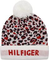 🧢 девичья шапка tommy hilfiger с помпоном и с отворотом. логотип