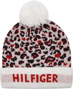 img 2 attached to 🧢 Девичья шапка Tommy Hilfiger с помпоном и с отворотом.