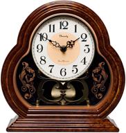 🕰️ винтажные часы на стол beesealy: 10 дюймов, бесшумные и стильные, идеально подходят для декора гостиной с арабскими цифрами и четким дисплеем. логотип