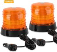 aspl 2pcs led warning flash beacon lights: 60 led amber safety strobes with magnetic base | ideal for vehicle, truck, tractor, golf carts, utv, car, bus | 16 ft cord, 12v-24v logo
