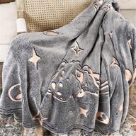 🛸 glow in the dark alien pattern throw blanket - fuzzy warm soft blanket for teenagers, boys, girls, and women - christmas gifts - 50 x 60 inches - gray logo