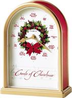 enhance your holiday spirit with the howard miller carols of 🎄 christmas ii table clock – satin brass finish, musical carols, and quartz movement logo
