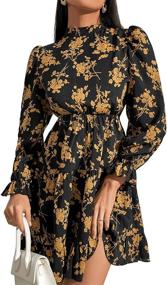 img 4 attached to Stunning Floerns Multicolor Floral Sleeve Women's Dresses: Perfect Flower-Powered Fashion for Women