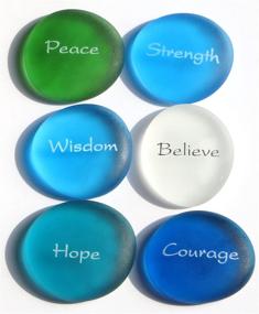img 4 attached to 🧜 Lifeforce Glass The Mermaid's Message Frosted Sea Glass Stones: Discover Six Inspiring Beach-Colored Words