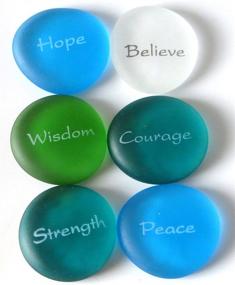 img 3 attached to 🧜 Lifeforce Glass The Mermaid's Message Frosted Sea Glass Stones: Discover Six Inspiring Beach-Colored Words