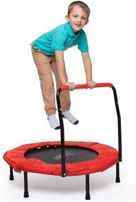 img 4 attached to 🎪 Foldable 36-Inch Kid's Trampoline with Sturdy Handle for Stability and Safety Pad - Convenient Storage, Fitness Rebounder for Kids and Adults - Silent Indoor & Outdoor Exercise