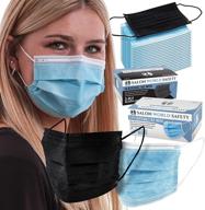 tcp global salon world safety - black and blue colored face masks variety pack (50ea color = 100 masks) breathable disposable 3-ply protective ppe with nose clip and ear loops logo