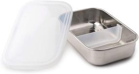 img 4 attached to 🍱 U-Konserve Divided Rectangle Stainless Steel Bento Box Lunch Container 25oz - Airtight Clear Lid - Removable 2-Section Divider - Dishwasher Safe - BPA Free