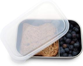 img 2 attached to 🍱 U-Konserve Divided Rectangle Stainless Steel Bento Box Lunch Container 25oz - Airtight Clear Lid - Removable 2-Section Divider - Dishwasher Safe - BPA Free