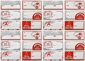 img 1 attached to 110 Count Elegant Red & Silver Christmas Sticker Gift Tags Roll Box: Personalized Holiday Self-Adhesive Name Labels for Wrapping Packages & Presents - Write On, Peel & Stick