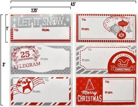 img 3 attached to 110 Count Elegant Red & Silver Christmas Sticker Gift Tags Roll Box: Personalized Holiday Self-Adhesive Name Labels for Wrapping Packages & Presents - Write On, Peel & Stick