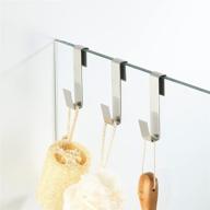 🚿 mokiuer shower door hooks, towel hook for frameless glass shower door 0.39" (10mm) - stainless steel brushed, 3 pack logo