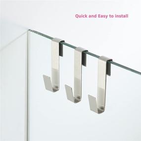 img 2 attached to 🚿 MOKIUER Shower Door Hooks, Towel Hook for Frameless Glass Shower Door 0.39" (10mm) - Stainless Steel Brushed, 3 Pack