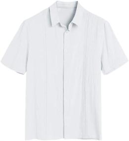 img 3 attached to Hestenve Sleeve Guayabera Cotton X Large