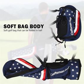 img 3 attached to Craftsman Golf Star and Stripes: Lightweight Shoulder Sunday Golf Bag in Red, White, Blue - Effortless Carry