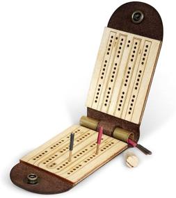 img 1 attached to 🎲 The Perfect Combination: Walnut Studiolo's Plywood Leather Cribbage Set