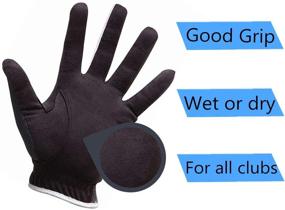 img 1 attached to 🌧️ FINGER TEN Men’s Rain Grip Golf Glove Pair for Wet Weather, Both Hands or 2-Pack Left-Right Hand, No Sweat, Black Gray Green, Fits Sizes S M L XL