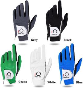 img 3 attached to 🌧️ FINGER TEN Men’s Rain Grip Golf Glove Pair for Wet Weather, Both Hands or 2-Pack Left-Right Hand, No Sweat, Black Gray Green, Fits Sizes S M L XL