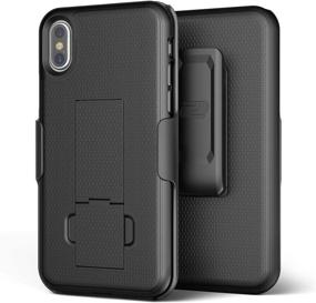 img 3 attached to 📱 Black Belt Clip Case for iPhone Xs (2018 DuraClip) - Ultra Slim Holster Shell Combo with Rubberized Grip Finish