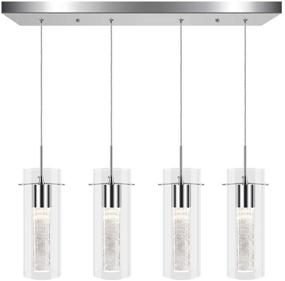 img 4 attached to 💡 PARTPHONER Pendant Ceiling Light Fixture for Kitchen Island - Integrated LED Hanging Light with Crystal Bubble Glass 26W, 4000K Neutral White Light - Ideal for Kitchen, Restaurant, Dining Room (4 Light)