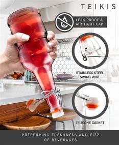 img 1 attached to TeiKis 16oz Kombucha/Beer Bottles (6 Pack,Clear) - Easy Cap for Better Grip: Slip-Free Solution