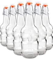 teikis 16oz kombucha/beer bottles (6 pack,clear) - easy cap for better grip: slip-free solution logo