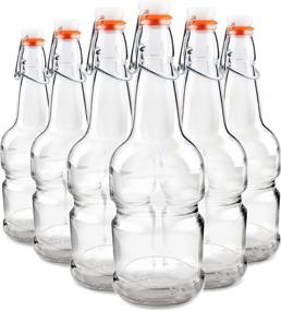 img 4 attached to TeiKis 16oz Kombucha/Beer Bottles (6 Pack,Clear) - Easy Cap for Better Grip: Slip-Free Solution