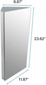 img 2 attached to 🚪 Renovators Supply Infinity Corner Wall Mount Medicine Cabinet with Mirror - Polished Stainless Steel Bathroom Storage - 23.6 X 11.8 Inches - Hanging Triple Shelf Storage Cabinet - Right to Left Opening