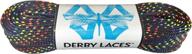 🌈 colorful and durable: derby laces rainbow 72 inch waxed skate lace for roller derby, hockey, ice skates, and boots logo