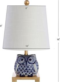 img 2 attached to 💡 Jonathan Ceramic Mini LED Lamp Justina 16" Cottage Style - Ideal for Bedroom, Living Room, Office, College Dorm, Coffee Table, Bookcase Decor - Blue/White