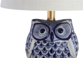 img 3 attached to 💡 Jonathan Ceramic Mini LED Lamp Justina 16" Cottage Style - Ideal for Bedroom, Living Room, Office, College Dorm, Coffee Table, Bookcase Decor - Blue/White