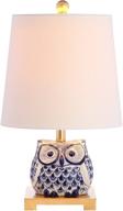 💡 jonathan ceramic mini led lamp justina 16" cottage style - ideal for bedroom, living room, office, college dorm, coffee table, bookcase decor - blue/white логотип