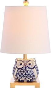 img 4 attached to 💡 Jonathan Ceramic Mini LED Lamp Justina 16" Cottage Style - Ideal for Bedroom, Living Room, Office, College Dorm, Coffee Table, Bookcase Decor - Blue/White