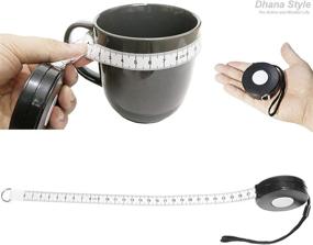 img 3 attached to Dhana Style Retractable Measuring Tape for Body, Fabric, Sewing, Tailor, Cloth Knitting, Craft - Measurements Tape 80-In/ 205cm with Mini Storage Pouch - DS-RM-Tape (BK)