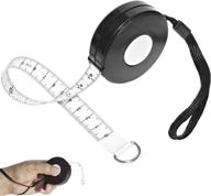 dhana style retractable measuring tape for body, fabric, sewing, tailor, cloth knitting, craft - measurements tape 80-in/ 205cm with mini storage pouch - ds-rm-tape (bk) logo