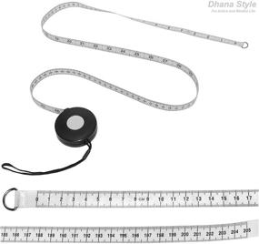 img 2 attached to Dhana Style Retractable Measuring Tape for Body, Fabric, Sewing, Tailor, Cloth Knitting, Craft - Measurements Tape 80-In/ 205cm with Mini Storage Pouch - DS-RM-Tape (BK)