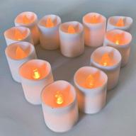 💍 wedding white led votive candles - pack of 12 battery operated realistic flickering flame candles - perfect set for wedding decor логотип