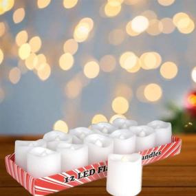 img 3 attached to 💍 Wedding White LED Votive Candles - Pack of 12 Battery Operated Realistic Flickering Flame Candles - Perfect Set for Wedding Decor