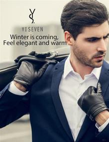 img 3 attached to YISEVEN Touchscreen Sheepskin Leather Motorcycle Men's Accessories and Gloves & Mittens