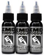 🎨 enhance your tattoo artistry with element tattoo supply gray wash ink set: light, medium, and dark shades in 1oz bottles logo