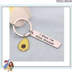 img 2 attached to FEELMEM Avocado Keychain Jewelry Coworker