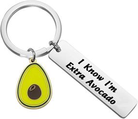 img 4 attached to FEELMEM Avocado Keychain Jewelry Coworker