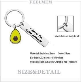 img 3 attached to FEELMEM Avocado Keychain Jewelry Coworker